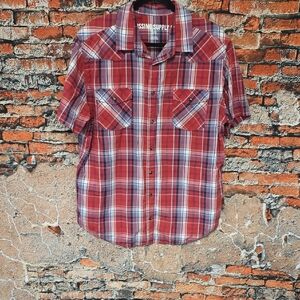 Mossimo Supply Co. Red and Blue Plaid Men's Shirt, Sz XL